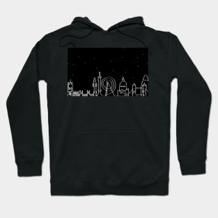 London Skyline by night in one stroke Hoodie